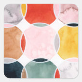 Gevoelig - cirkelpatroon vierkante sticker (Voorkant)
