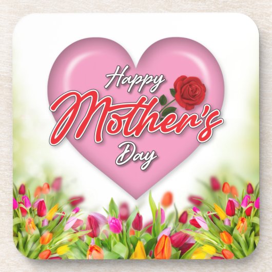 Gevoelig Elegant Moederdagontwerp Bier Onderzetter (Voorkant)
