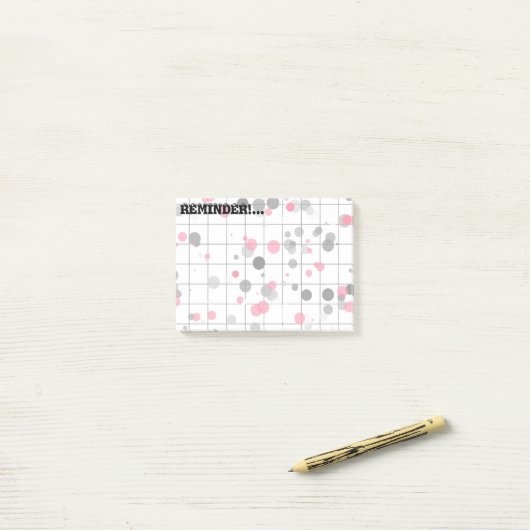 Gevoelig geometrisch patroon post-it® notes (Op bureau)