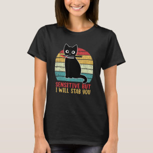 Gevoelig, maar ik zal je schimmige Retro Black Ca  T-shirt