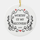 Gevoelig voor mijn herstel Gepersonaliseerde veili Keramisch Ornament (Voorkant)