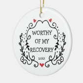 Gevoelig voor mijn herstel Gepersonaliseerde veili Keramisch Ornament (Links)