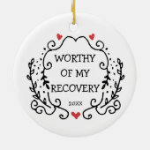 Gevoelig voor mijn herstel Gepersonaliseerde veili Keramisch Ornament (Achterkant)