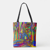 Gevoelige Abstracte, kleurrijke gordelglas Tote Bag (Achterkant)