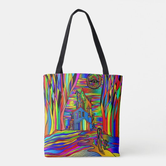 Gevoelige Abstracte, kleurrijke gordelglas Tote Bag (Achterkant)