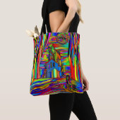 Gevoelige Abstracte, kleurrijke gordelglas Tote Bag (Dichtbij)