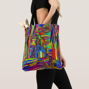 Gevoelige Abstracte, kleurrijke gordelglas Tote Bag