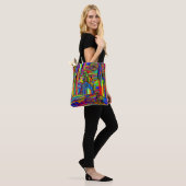 Gevoelige Abstracte, kleurrijke gordelglas Tote Bag (Op model)