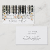 gevoelige bloemen pianist muziekleraar visitekaartje (Voorkant / Achterkant)