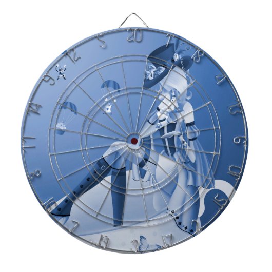 Gevoelige dame in het Dartboard van Teacup Dartbord (Voorkant)