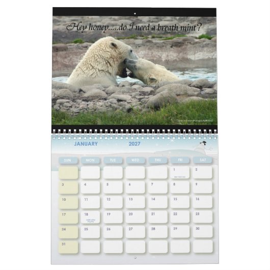 Gevoelige dieren kalender (Jan 2027)