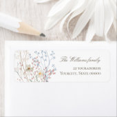 gevoelige gedroogde wilde bloemen Retouradreslabel Etiket (Insitu)