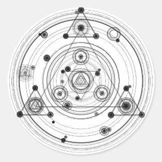 Gevoelige geometrie en geometrische alchemie ronde sticker