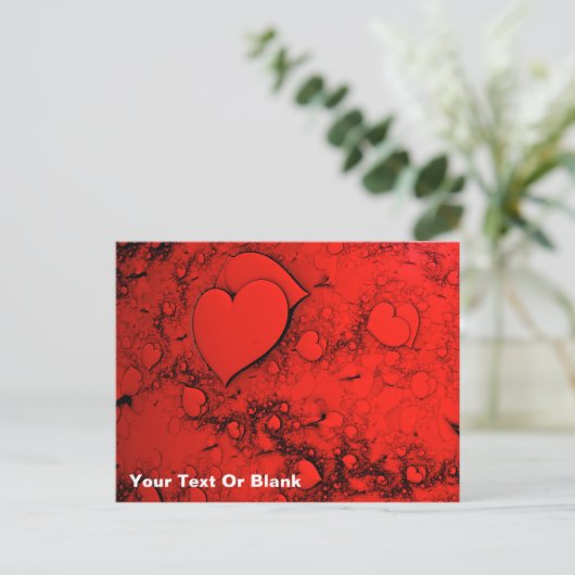 Gevoelige harten briefkaart (Staand voorkant)