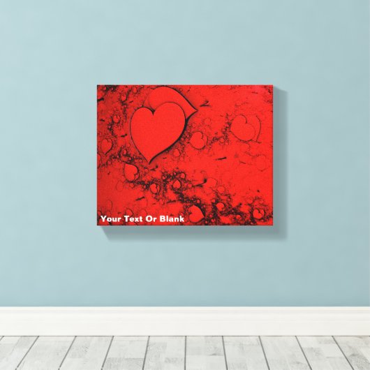 Gevoelige harten canvas afdruk (Insitu (Houten vloer))