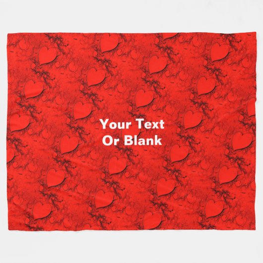 Gevoelige harten fleece deken (Voorkant (Horizontaal))