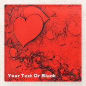 Gevoelige harten glazen onderzetter (Voorkant)