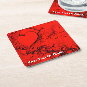 Gevoelige harten kartonnen onderzetters