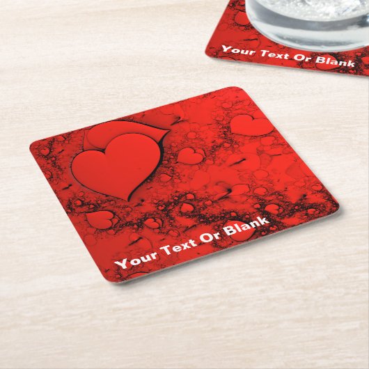 Gevoelige harten kartonnen onderzetters (Schuin)