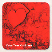 Gevoelige harten kartonnen onderzetters (Voorkant)