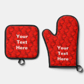 Gevoelige harten ovenwant & pannenlap set (Voorkant)