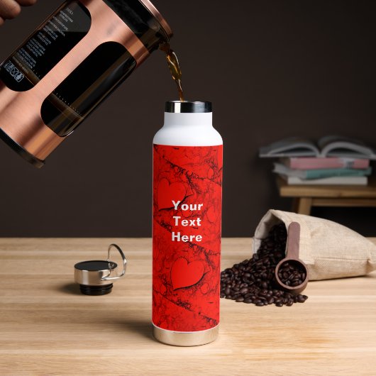Gevoelige Harten Waterfles (Koffie (Gedraaid)  )