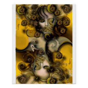 "Gevoelige muze". Glossy poster