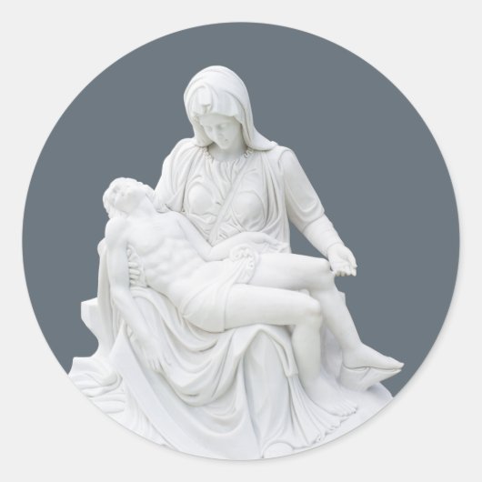 Gevoelige Pieta Ronde Sticker (Voorkant)