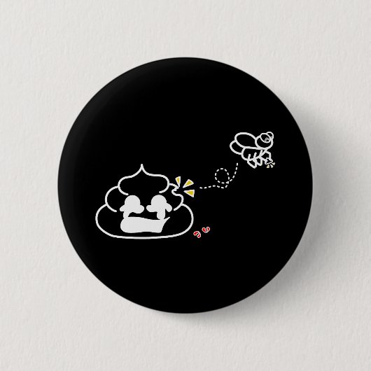Gevoelige Poop - Brootsch PooPoo Ronde Button 5,7 Cm (Voorkant)