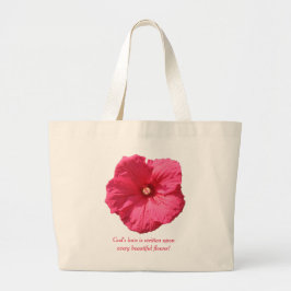 Gevoelige Roze stokroos-God Liefde Grote Tote Bag
