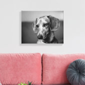 Gevoelige teckel canvas afdruk (Insitu (Woonkamer))