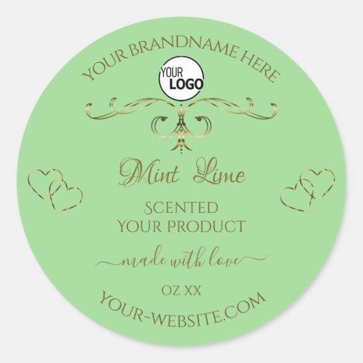 Gevoelige vormgeving siergouden harten Etiket Logo (Voorkant)