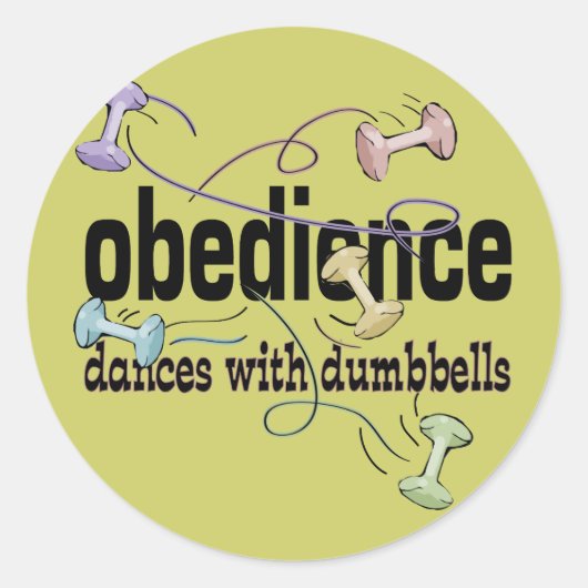 Gevoeligheid: Dances met Dumbbells Ronde Sticker (Voorkant)