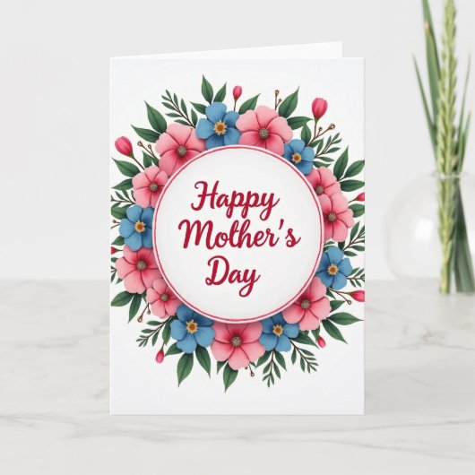 Gevoelkaart met bloemenviering kaart (Voorkant)