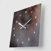 Gevoelvol Oog van een Dier van het Paard Vierkante Klok (Hoek)