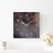 Gevoelvol Oog van een Dier van het Paard Vierkante Klok (Huis)