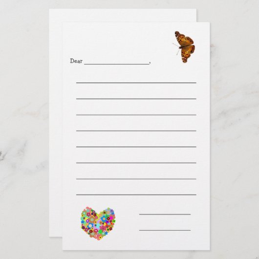 gevoerd blanco Kinder notitiepapier Briefpapier (Voorkant / Achterkant)