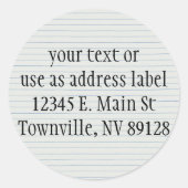 gevoerd schoolpapier ronde sticker (Voorkant)