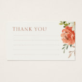 Gevoerde bloemenbruiloft Dank u Nota Behuizing Kaa Visitekaartje (Voorkant)
