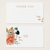 Gevoerde bloemenbruiloft Dank u Nota Behuizing Kaa Visitekaartje (Voorkant /achterkant)