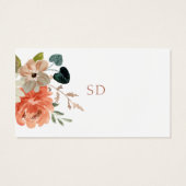 Gevoerde bloemenbruiloft Dank u Nota Behuizing Kaa Visitekaartje (Achterkant)