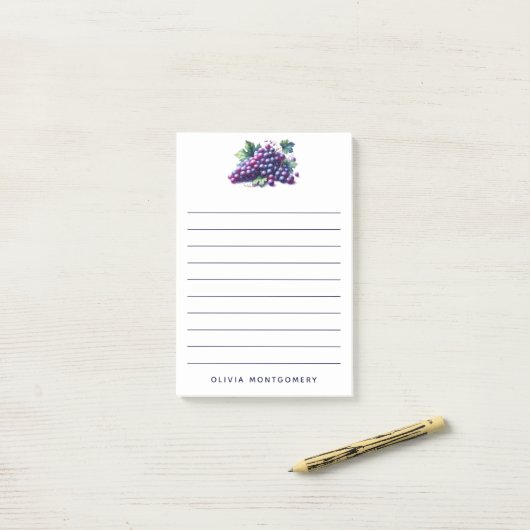 Gevoerde druiven post-it® notes (Op bureau)