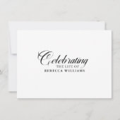 Gevoerde minimale kalligrafie viering van het leve kaart (Achterkant)