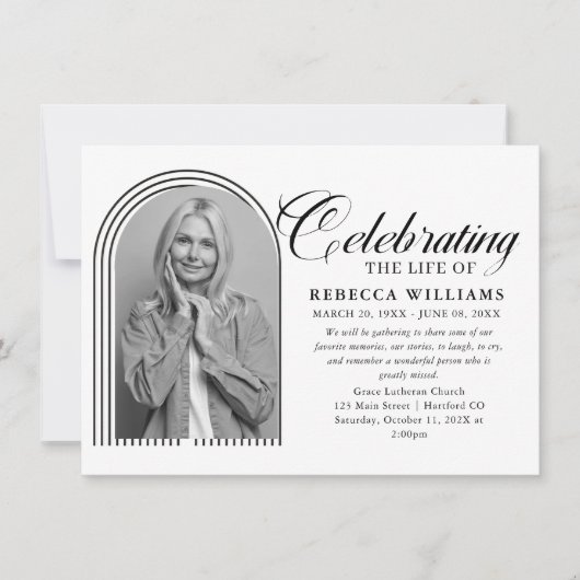 Gevoerde minimale kalligrafie viering van het leve kaart (Voorkant)