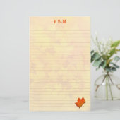 Gevoerde monogram herfst laat persoonlijk schrijve briefpapier (Staand voorkant)