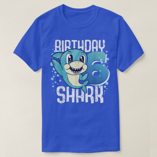 Gevogelte 6e verjaardag Jongen Shark 6 jaar Shar T-shirt (Design voorkant)