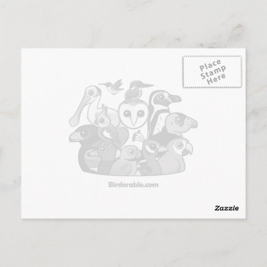 Gevogelte met lange watten briefkaart (Achterkant)