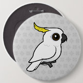 Gevogelte met zwavelcreest Cockato Ronde Button 6,0 Cm (Voorkant /achterkant)