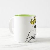 Gevogelte met zwavelcreest Cockato Tweekleurige Koffiemok (Voorkant links)