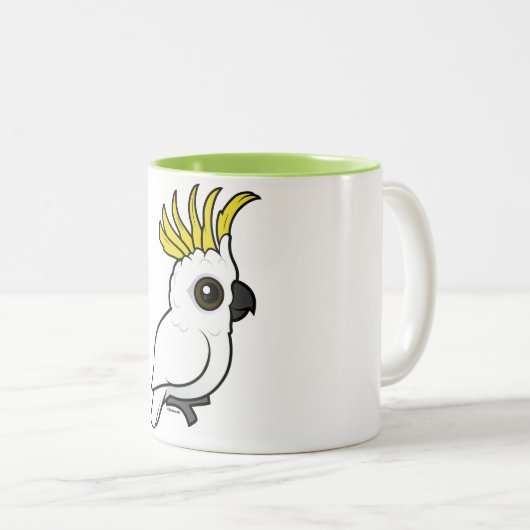 Gevogelte met zwavelcreest Cockato Tweekleurige Koffiemok (Voorkant rechts)